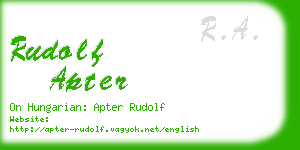 rudolf apter business card